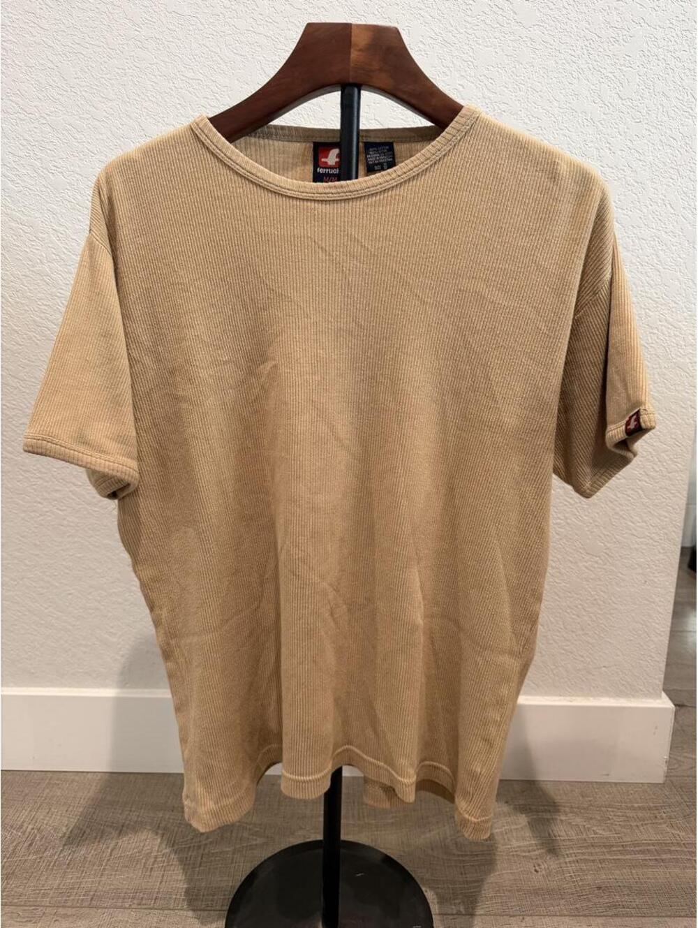 Men's Tan and Brown Tshirt
